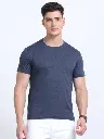 Eco-Friendly Navy Melange Round Neck T-Shirt