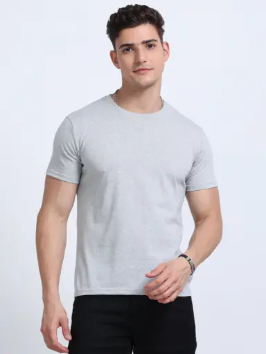 Eco-Friendly Grey Round Neck T-Shirt