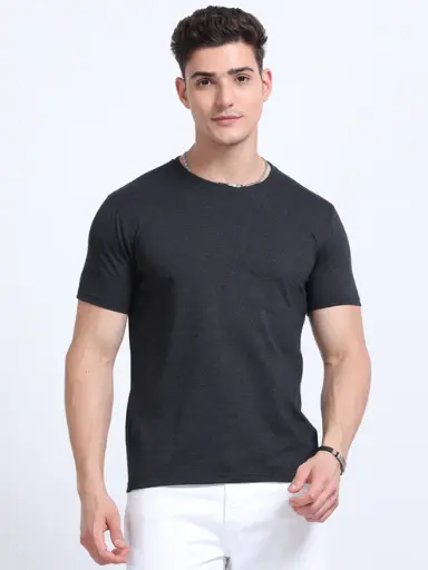 Eco-Friendly Charcoal Round Neck T-Shirt